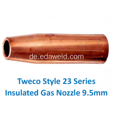 Tweco 23-37 Isolierte Gasdüse 9,5 mm